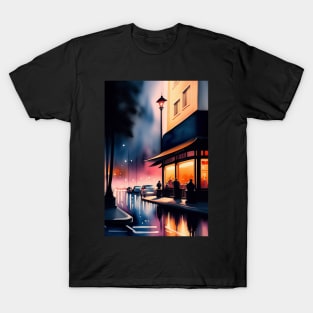 Night at the Diner Watercolor T-Shirt